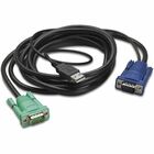 APC by Schneider Electric Integrated Rack LCD/KVM USB Cable - 6ft (1.8m) - 6 ft KVM Cable - First End: 1 x USB 2.0 Type A - Male, 1 x 15-pin HD-15 - Male - Second End: 1 x 15-pin HD-15 - Male - Black, Blue, Green