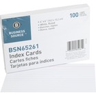 Business Source Ruled White Index Cards - 6" (152.40 mm) Width x 4" (101.60 mm) Length - 100 / Pack