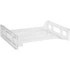 Business Source Side-loading Stackable Letter Trays - Desktop - Stackable - Clear - 1 Each