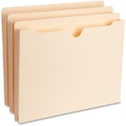 Business Source 1" Expansion Heavyweight File Pockets - Letter - 8 1/2" x 11" Sheet Size - 1" Expansion - Straight Tab Cut - 11 pt. Folder Thickness - Manila - Recycled - 50 / Box