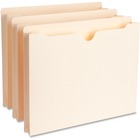 Business Source Full Height Sides Manila File Pockets - Letter - 8 1/2" x 11" Sheet Size - 1 1/2" Expansion - Straight Tab Cut - 11 pt. Folder Thickness - Manila - Recycled - 50 / Box