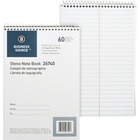 Business Source Steno Notebook - 60 Sheets - Wire Bound - Gregg Ruled - 15 lb Basis Weight - 6" x 9" - White Paper - Stiff-back - 1 / Each