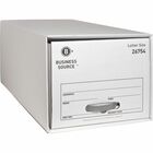 Business Source Drawer Storage Boxes - External Dimensions: 12.5" Width x 23.3" Depth x 10.3"Height - Media Size Supported: Letter - Light Duty - Stackable - White - For File - Recycled - 6 / Carton