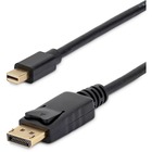StarTech.com 3ft (1m) Mini DisplayPort to DisplayPort 1.2 Cable, 4K x 2K mDP to DisplayPort Adapter Cable, Mini DP to DP Cable for Monitor - 3ft/91cm Mini-DP to DisplayPort v1.2 cable; 4Kx2K(3840x2400 60Hz)/21.6 Gbps bandwidth/HBR2/8Ch Audio/MST - Durable PVC strain relief; Latching connectors - For office/boardroom with laptop/workstation and monitor/projector; Samsung/Sony/Dell
