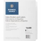 Business Source Unpunched Index Dividers Set - 8 Blank Tab(s) - 8.50" Divider Width x 11" Divider Length - Letter - White Tab(s) - 25 / Box