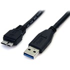 StarTech.com 3 ft Black SuperSpeed USB 3.0 Cable A to Micro B - Type A Male USB - Micro Type B Male USB - 3ft - Black