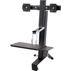 Ergotron WorkFit-S 33-341-200 Dual Sit-Stand Workstation - 14.06 kg Load Capacity - Steel, Plastic, Aluminum - Black