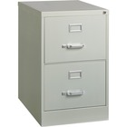 Lorell Vertical File Cabinet - 2-Drawer - 18" x 26.5" x 28.4" - 2 x Drawer(s) for File - Legal - Vertical - Lockable, Ball-bearing Suspension, Heavy Duty - Light Gray - Steel - Recycled