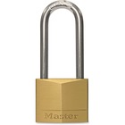 Master Lock 140DLH Padlock - Keyed Different - 0.25" (6.35 mm) Shackle Diameter - Corrosion Resistant - Solid Brass - 1 Each