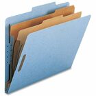 Nature Saver 2-Divider Letter Classification Folders - Letter - 8 1/2" x 11" Sheet Size - 2" Fastener Capacity for Folder - 2 Divider(s) - 25 pt. Folder Thickness - Blue - Recycled - 10 / Box