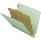 Nature Saver 1-divider End Tab Classification Folder - Letter - 8 1/2" x 11" Sheet Size - 2 Fastener(s) - 2" Fastener Capacity for Folder - 1 Divider(s) - 25 pt. Folder Thickness - Gray/Green - Recycled - 10 / Box