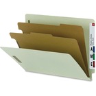 Nature Saver 2-divider End Tab Classification Folder - Letter - 8 1/2" x 11" Sheet Size - 2 Fastener(s) - 2" Fastener Capacity for Folder - 2 Divider(s) - 25 pt. Folder Thickness - Gray - Recycled - 10 / Box