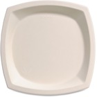 Solo Eco-Forward Square Bagasse Plate - 10" - Microwave Safe - Ivory - Sugarcane Body - 125 / Pack