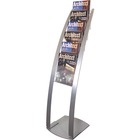 Deflecto Contemporary Floor Display - 6 Compartment(s) - Compartment Size 1.45" (36.94 mm) - 49" Height x 13" Width x 16.5" Depth - Floor - Silver - Metal - 1 Each