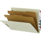 Smead 100% Recycled End Tab Classification Folders - Legal - 8 1/2" x 14" Sheet Size - 2" Expansion - 2 x 2K Fastener(s) - 2 Divider(s) - 25 pt. Folder Thickness - Pressboard - Gray, Green - 211.8 g - Recycled - 10 / Box