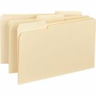 Business Source Manila Interior File Folders - Legal - 8 1/2" x 14" Sheet Size - 1/3 Tab Cut - Top Tab Location - Assorted Position Tab Position - 11 pt. Folder Thickness - Manila - Recycled - 100 / Box
