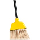 Genuine Joe Angle Broom - Polyvinyl Chloride (PVC) Bristle - 47" (1193.80 mm) Handle Length - 54.50" (1384.30 mm) Overall Length - Plastic Handle - 1 Each - Yellow