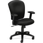 HON Mid-Back Task Chair - Black Fabric Seat - Black Frame - 5-star Base - Black - 20" Seat Width x 16.8" Seat Depth - 26.4" Width x 34.5" Depth x 41" Height - 1 / Each