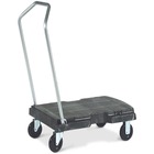 Rubbermaid Triple Trolley with User Friendly Handle - Folding Handle - 226.80 kg Capacity - 4 Casters - 0.88" (22.23 mm) Caster Size - Plastic - 32" Length x 20.5" Width Height - Black - 1 Each