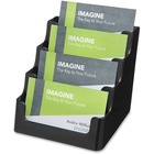 Deflecto 4 Tier Business Card Holder - 3.75" (95.25 mm) x 3.94" (100.01 mm) x 3.50" (88.90 mm) x - Plastic - 1 Each - Black - Storage Compartment, Durable, Recyclable