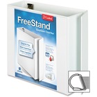 Cardinal FreeStand Easy Open Slant-D Ring Binder - 4" Binder Capacity - Letter - 8 1/2" x 11" Sheet Size - 775 Sheet Capacity - 3 3/8" Spine Width - 3 x D-Ring Fastener(s) - Polypropylene - White - 1.87 kg - Recycled - Magnetic Closure, PVC-free, Non-stick, Clear Overlay, One Touch Ring, Spine Label, Locking Mechanism, Finger Hole, Archival-safe - 1 Each