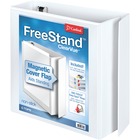 Cardinal FreeStand Easy Open Slant-D Ring Binder - 3" Binder Capacity - Letter - 8 1/2" x 11" Sheet Size - 675 Sheet Capacity - 3" Spine Width - 3 x D-Ring Fastener(s) - Polypropylene - White - 793.8 g - Recycled - Magnetic Closure, PVC-free, Non-stick, Clear Overlay, One Touch Ring, Spine Label, Locking Mechanism, Archival-safe, Finger Hole - 1 Each
