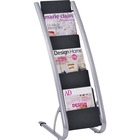 Alba 6-Pocket Vertical Literature Display Stand - 800 x Sheet - 6 Compartment(s) - 1.57" (40 mm) - 46" Height x 19" Width x 18.5" Depth - Floor - Metal, Plastic - 1Each