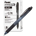 EnerGel EnerGel-X Retractable Gel Pens - Medium Pen Point - 0.7 mm Pen Point Size - Refillable - Retractable - Black Gel-based Ink - Black Barrel - Metal Tip - 12 / Box