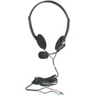 Manhattan Stereo Headset - Stereo - Mini-phone (3.5mm) - Wired - 32 Ohm - 20 Hz - 20 kHz - Over-the-head - Binaural - Supra-aural - 6.6 ft Cable - Omni-directional, Condenser Microphone - Black