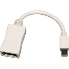 Tripp Lite Mini DisplayPort to DisplayPort Adapter Converter Video Cable mDP to DP M/F - 6" A/V Cable for Monitor - First End: 1 x Mini DisplayPort Digital Audio/Video - Male - Second End: 1 x DisplayPort Digital Audio/Video - Female - White - TAA Compliant