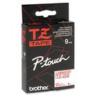 Brother TZe Red on White Label Tape - 23/64" Width x 26 1/4 ft Length - Rectangle - Thermal Transfer - White - 1 Each