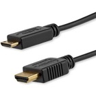 StarTech.com 6ft Mini HDMI to HDMI Cable with Ethernet, 4K 30Hz High Speed Slim Mini HDMI 1.4 (Type-C) Device to HDMI Adapter Cable/Cord - 6 ft High Speed Mini HDMI to HDMI Cable with Ethernet; 4K (3840x2160p 30Hz)/Full HD 1080p/8Ch Audio/HDMI 1.4b - Ultra HD light weight Mini HDMI adapter cable/36AWG Slim (0.14" OD) - Converter cord to connect Mini HDMI Type C device to a HDMI display