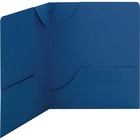 Smead Lockit Textured Stock Letter 2-pocket Folders - Letter - 8 1/2" x 11" Sheet Size - 50 Sheet Capacity - 2 Internal Pocket(s) - 11 pt. Folder Thickness - Leatherette - Dark Blue - 54.4 g - Recycled - 25 / Box