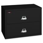 FireKing 2-3122-C File Cabinet - 2-Drawer - 31.2" x 22.1" x 27.8" - 2 x Drawer(s) for File - Lateral - Drawer Suspension, Recessed Handle, Key Lock, Fire Proof, Scratch Resistant - Black - Powder Coated - Steel
