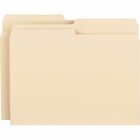 Business Source 1/2-cut 1-ply Top Tab File Folders - Letter - 8 1/2" x 11" Sheet Size - 3/4" Expansion - 1/2 Tab Cut - Top Tab Location - Assorted Position Tab Position - 11 pt. Folder Thickness - Manila - Recycled - 100 / Box