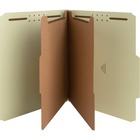 Nature Saver 2/5 Tab Cut Letter Recycled Classification Folder - 8 1/2" x 11" - 2" Expansion - Prong K Style Fastener - 2" Fastener Capacity for Folder, 1" Fastener Capacity for Divider - 2 Divider(s) - Fiberboard, Pressboard, Tyvek - Gray/Green - 100% Recycled - 10 / Box