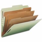 Nature Saver 2/5 Tab Cut Letter Recycled Classification Folder - 8 1/2" x 11" - 3" Expansion - Prong K Style Fastener - 2" Fastener Capacity, 1" Fastener Capacity for Divider - 3 Divider(s) - Pressboard - Gray/Green - 100% Recycled - 10 / Box