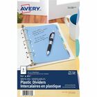 Avery® Mni Durable Write-on Dividers - 5 x Divider(s) - Write-on Tab(s) - 5 - 5 Tab(s)/Set - 5.50" Divider Width x 8.50" Divider Length - 7 Hole Punched - Multicolor Plastic Divider - Multicolor Plastic Tab(s) - 5 / Set