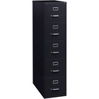Lorell Fortress Commercial Grade Vertical File Cabinet - 5-Drawer - 15" x 26.5" x 61.6" - 5 x Drawer(s) for File - Letter - Vertical - Heavy Duty, Security Lock, Ball-bearing Suspension - Black - Steel - Recycled