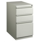 Lorell Mobile File Pedestal - 3-Drawer - 15" x 22.9" x 27.8" - 3 x Drawer(s) for Box, File - Letter - Ball-bearing Suspension, Security Lock, Recessed Handle - Light Gray - Steel - Recycled