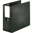 Business Source Slanted D-ring Binders - 5" Binder Capacity - Letter - 8 1/2" x 11" Sheet Size - 3 x D-Ring Fastener(s) - 2 Internal Pocket(s) - Chipboard, Polypropylene - Black - PVC-free, Non-stick, Spine Label, Gap-free Ring, Non-glare, Heavy Duty, Open and Closed Triggers, Locking Ring, Durable, Label Holder - 1 Each