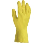ProGuard Flock Lined Latex Gloves - Large Size - Yellow - Chemical Resistant, Abrasion Resistant, Embossed Grip - For Janitorial Use, Healthcare Working - 24 / Pack