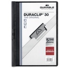 DURABLE DURACLIP Letter Report Cover - 8 1/2" x 11" - 30 Sheet Capacity - Vinyl - Black - 1 Each