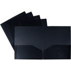 Storex Twin Pocket Portfolio - Poly - Black - Recycled