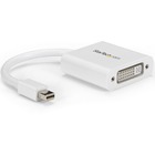 StarTech.com Mini DisplayPort to DVI Adapter, Mini DP to DVI-D Single Link Converter, 1080p Video, Passive, mDP 1.2 to DVI Monitor/Display - White Passive Mini DP to DVI-I (digital only DVI-D) single-link converter supports 1920x1200/1080p 60Hz video; mDP 1.2 HBR2; EDID/DDC - mDP++ source to DVI monitor/display - Mini DisplayPort to DVI adapter works with Thunderbolt 1/2 - OS independent