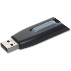 Verbatim 8GB Store 'n' Go V3 USB 3.0 Flash Drive - Gray - 8 GB - USB 3.2 (Gen 1) Type A - Gray, Black - Lifetime Warranty - 1 Each