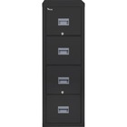 FireKing Patriot Series 4-Drawer Vertical Fire Files - 17.8" x 31.6" x 52.8" - 4 x Drawer(s) for File - Letter - Vertical - Fire Proof, Impact Resistant, Locking Drawer, Scratch Resistant, Recessed Handle, Ball Bearing Slide - Black - Gypsum, Steel