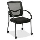 Office Star ProGrid Guest Chair - Black Fabric Seat - Four-legged Base - Armrest - 1 Each