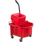 Genuine Joe Splash Shield Mop Bucket/Wringer - 24.61 L - Plastic - Red - 1 Each