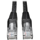 Tripp Lite 15-ft. Cat6 Gigabit Snagless Molded Patch Cable(RJ45 M/M) - Black - 15 ft Category 6 Network Cable for Network Device, ATM - First End: 1 x RJ-45 Network - Male - Second End: 1 x RJ-45 Network - Male - 1 Gbit/s - Patch Cable - Gold Plated Contact - CM - 24 AWG - Black - 1